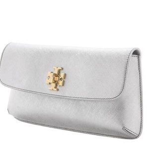 Tory Burch Silver Clutch